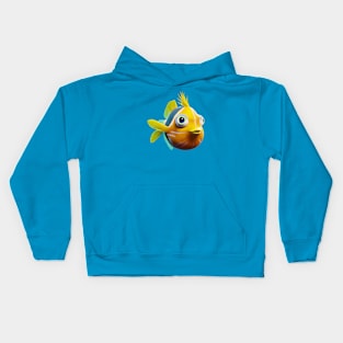 a cute tropical fish in an aquarium Kids Hoodie